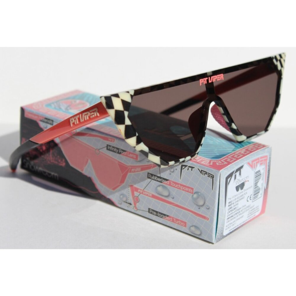 PIT VIPER The Victory Lame Showroom Sunglasses Checkered/Smoke NEW - Picture 4 of 11